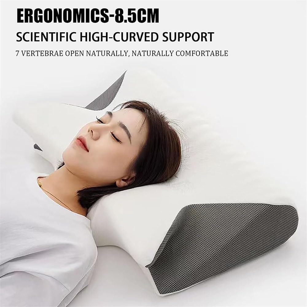2025 Upgrade Neckhaven Pillow, Neckhaven Pillow Hospitality Collection, Neck Haven Pillows, Ergonomic Memory Foam Cervical Neck Pillow for Sleeping, for Back Stomach Side Sleeper (Grey)