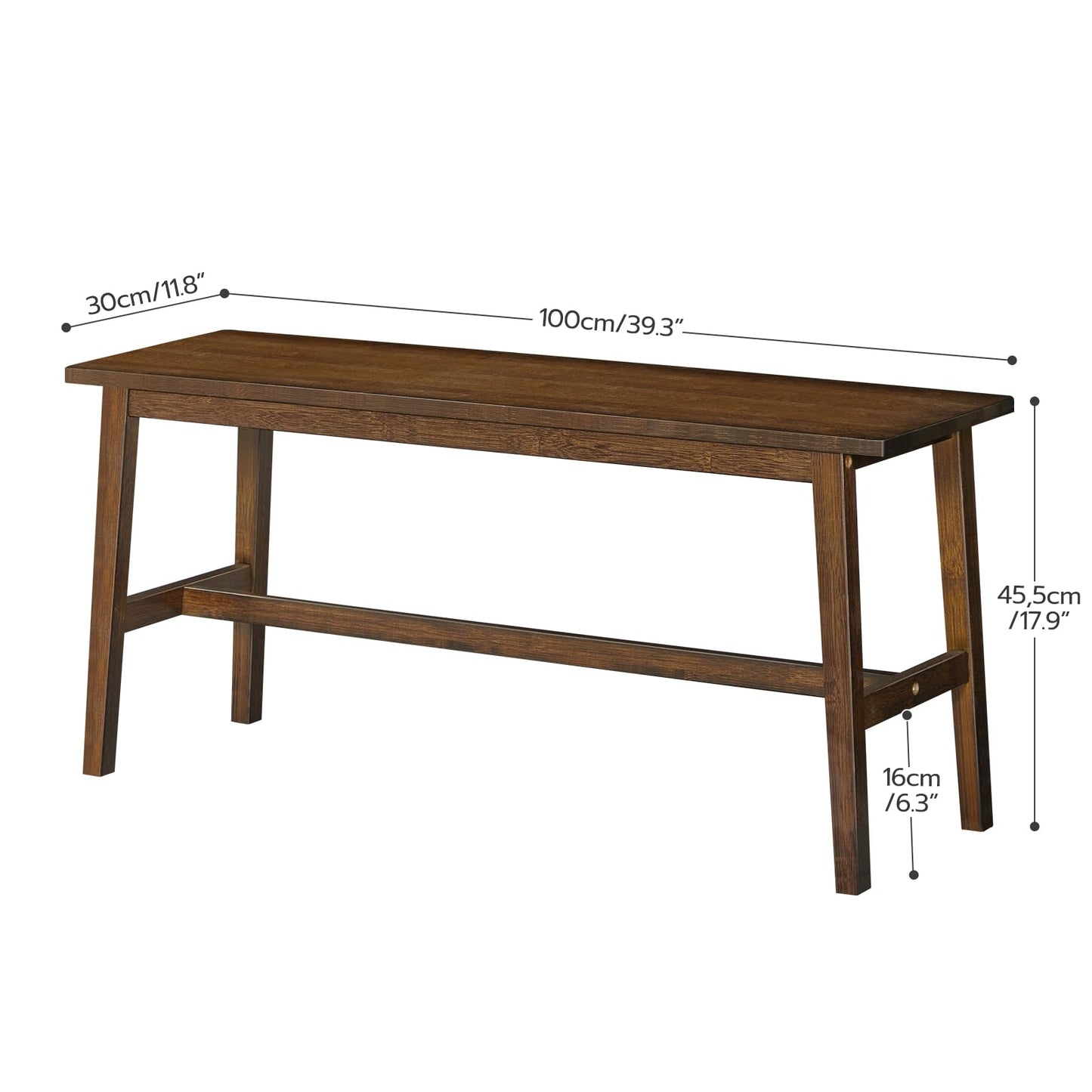 HOOBRO 39.3'' Bamboo Dining Bench, Farmhouse Kitchen Table Bench, Kitchen & Living Room Furniture, Easy to Assemble, Sturdy and Stable, Mocha MA03CD01G2
