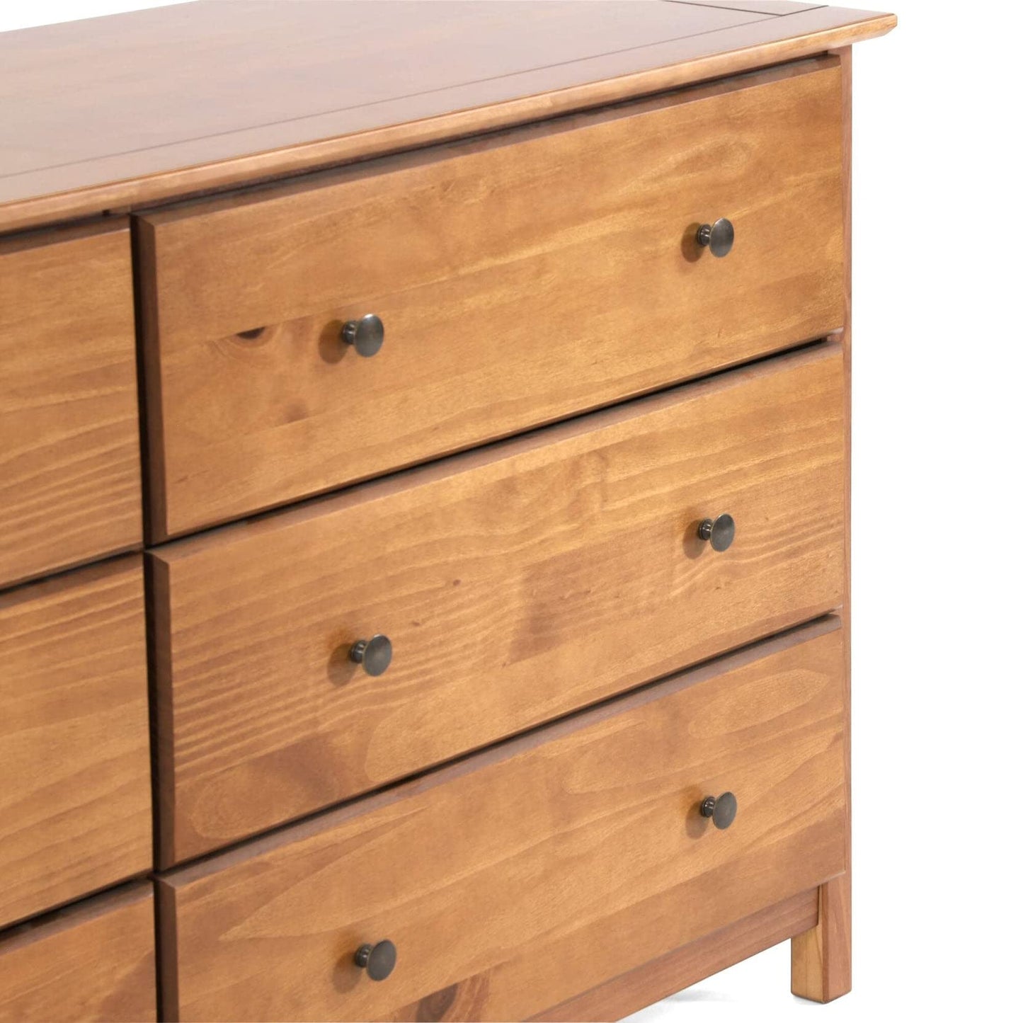 Grain Wood Furniture Shaker 6-Drawer Dresser, Solid Wood with a Walnut Finish
