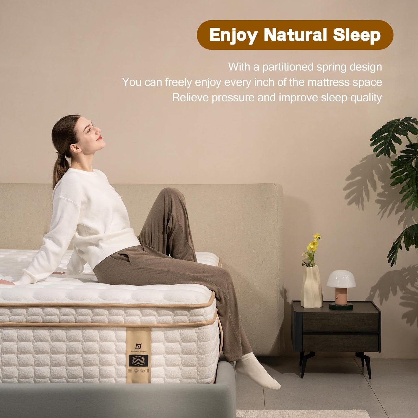 AN Adamant Noyau Full Size Mattress,12 Inch Hybrid Full Mattress in a Box with Memory Foam and Pocket Spring for Pressure Relief & Comfort Sleep & Zoned Support, Medium Firm,CertiPUR-US