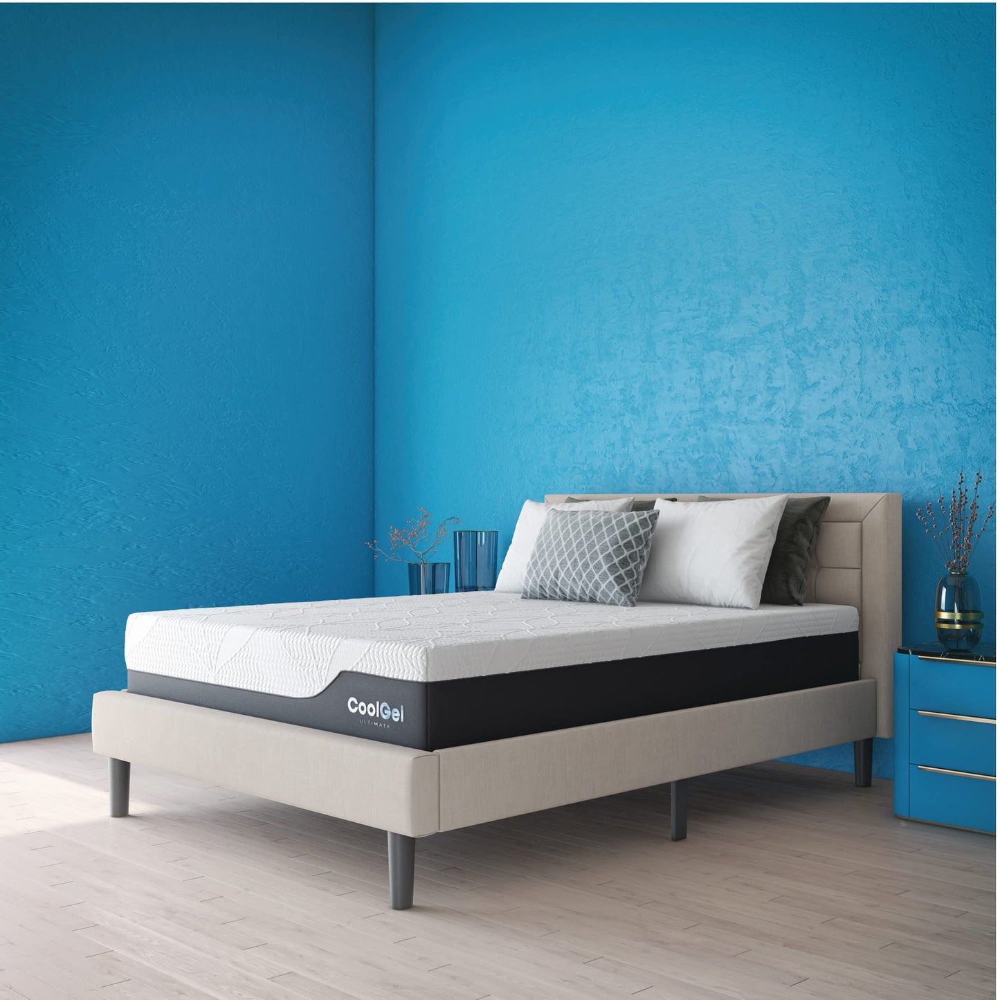 Cool Gel Chill 14 Inch Medium Firm Memory Foam Mattress Queen Size, with 2 Bonus CoolGel Memory Foam Bed Pillows, 14" with Pressure Relief, CertiPUR-US Certified, Cooling Queen Mattress in a Box