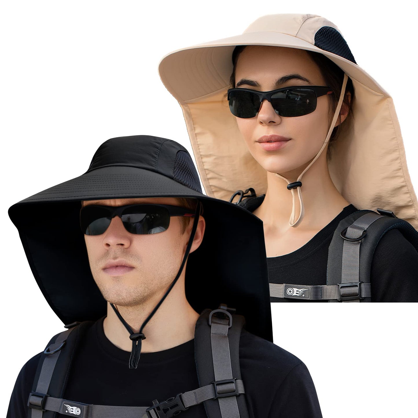 Sun Hat for Men Women with Neck Flap,UPF 50+ UV Protective Hiking Fishing Hats,Wide Brim Sun Hat for Women&Men …