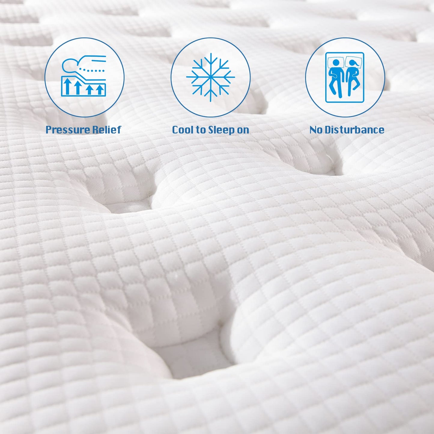 Rimensy King Mattress, 14 Inch Hybrid Mattress in a Box, Gel Foam Mattress, Individually Wrapped Pocket Coils Innerspring Mattress, Support & Pressure Relief, Medium, 76"*80"*14"