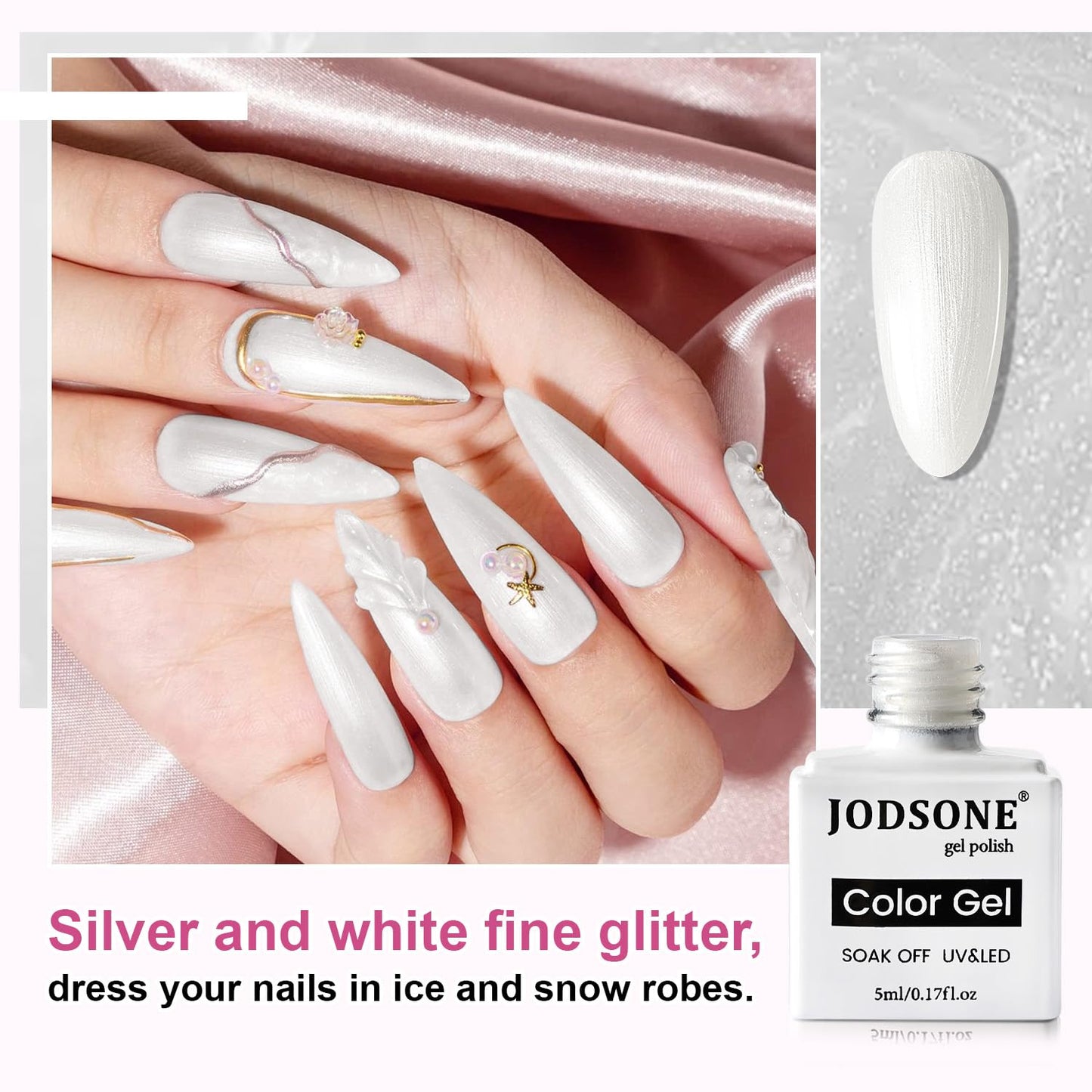 JODSONE 10 Color Gel Nail Polish Set with Base Coat and Top Coat Great DIY Salon Home Gift