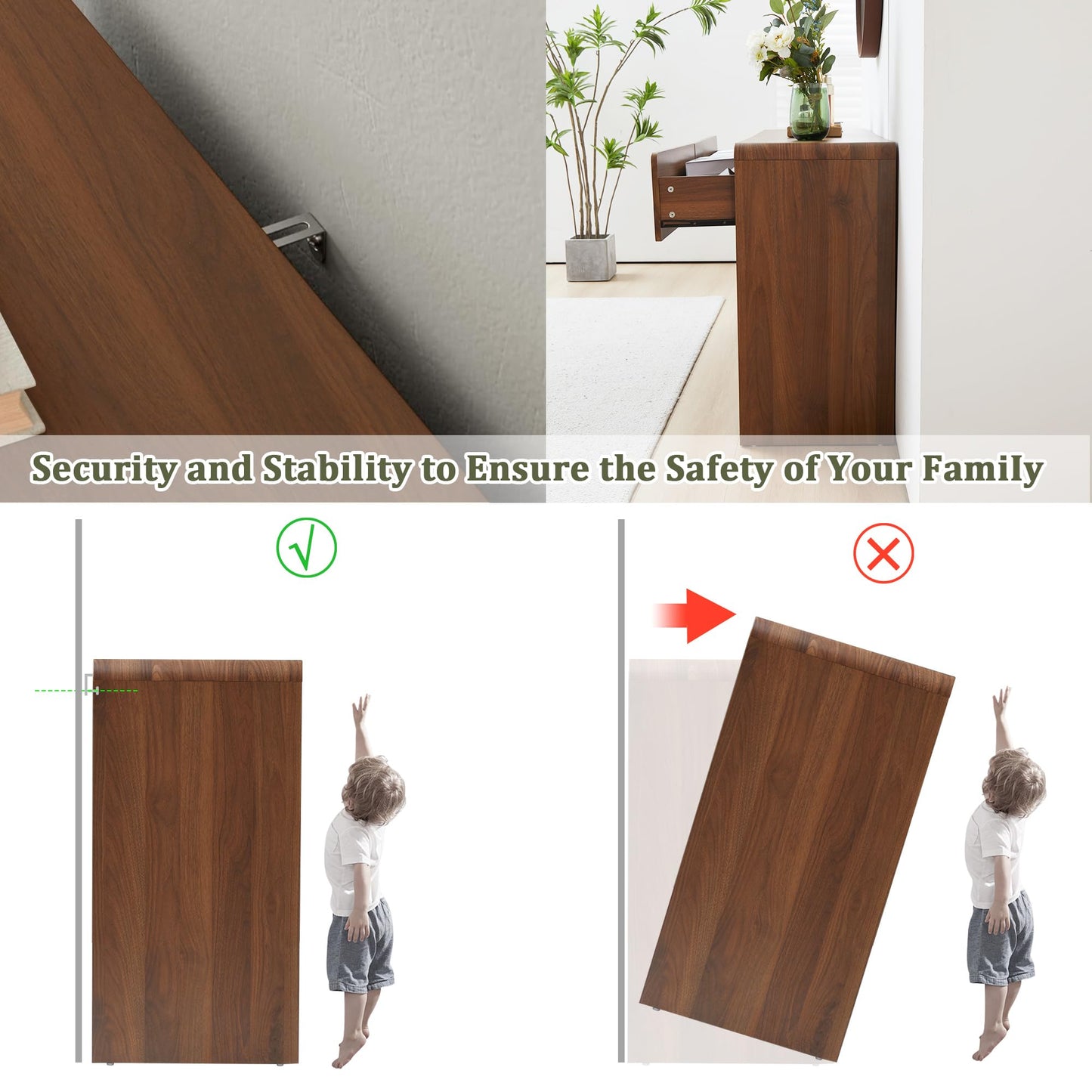 Fluted 6 Drawers Dresser for Bedroom, 53" Wide Mid Century Modern Chest of Drawers with Curved Profile Design, Large Wood Double Dresser for Living Room (Walnut)