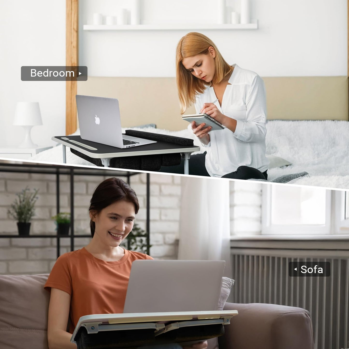iXTRA Lap Desk for Laptop with Cushion,Folding Laptop Desk for Bed,Bed Desk,Portable Computer Lap Desk,23.62"*15.74",Black