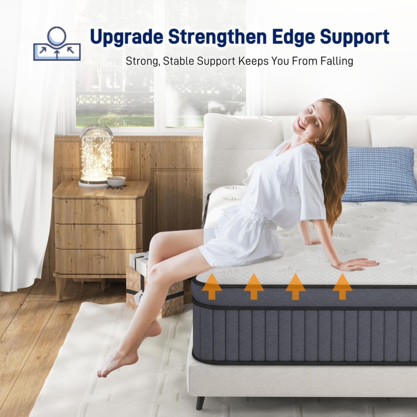Firm King Size Mattress [Enhanced], 12 Inch King Mattress in A Box, Hybrid Mattresses with Gel Memory Foam & Independent Pocket Springs, Pressure Relief, Cooling, Additional Support, 365-Night Trial