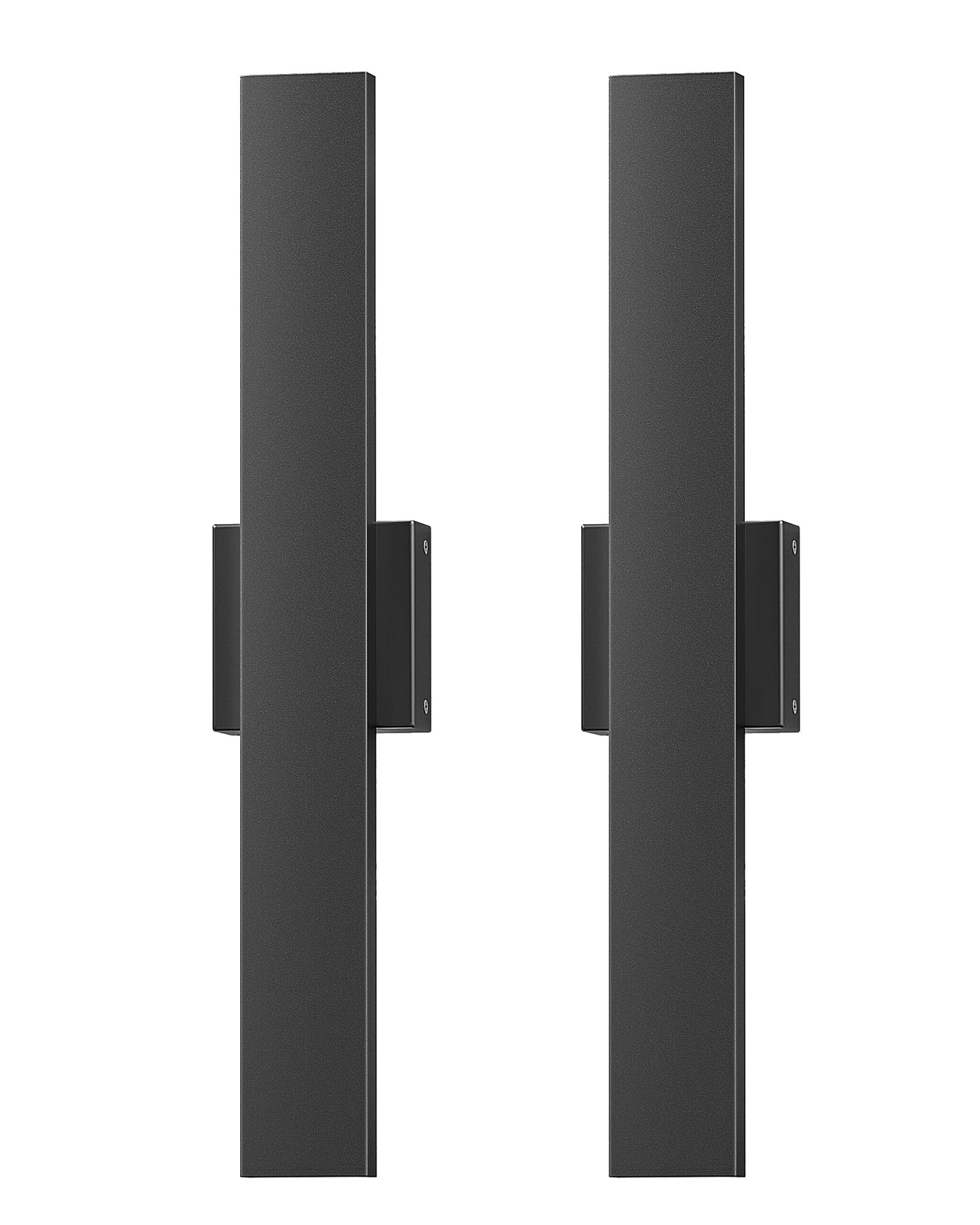 EDISHINE 2 Pack LED Outdoor Wall Lights Dimmable, 3000K 4000K 5000K, 15.7" Modern Black Outdoor Wall Sconce, IP65 Waterproof, Linear Exterior Wall Light for Entrance, Hallway, Garage, Porch
