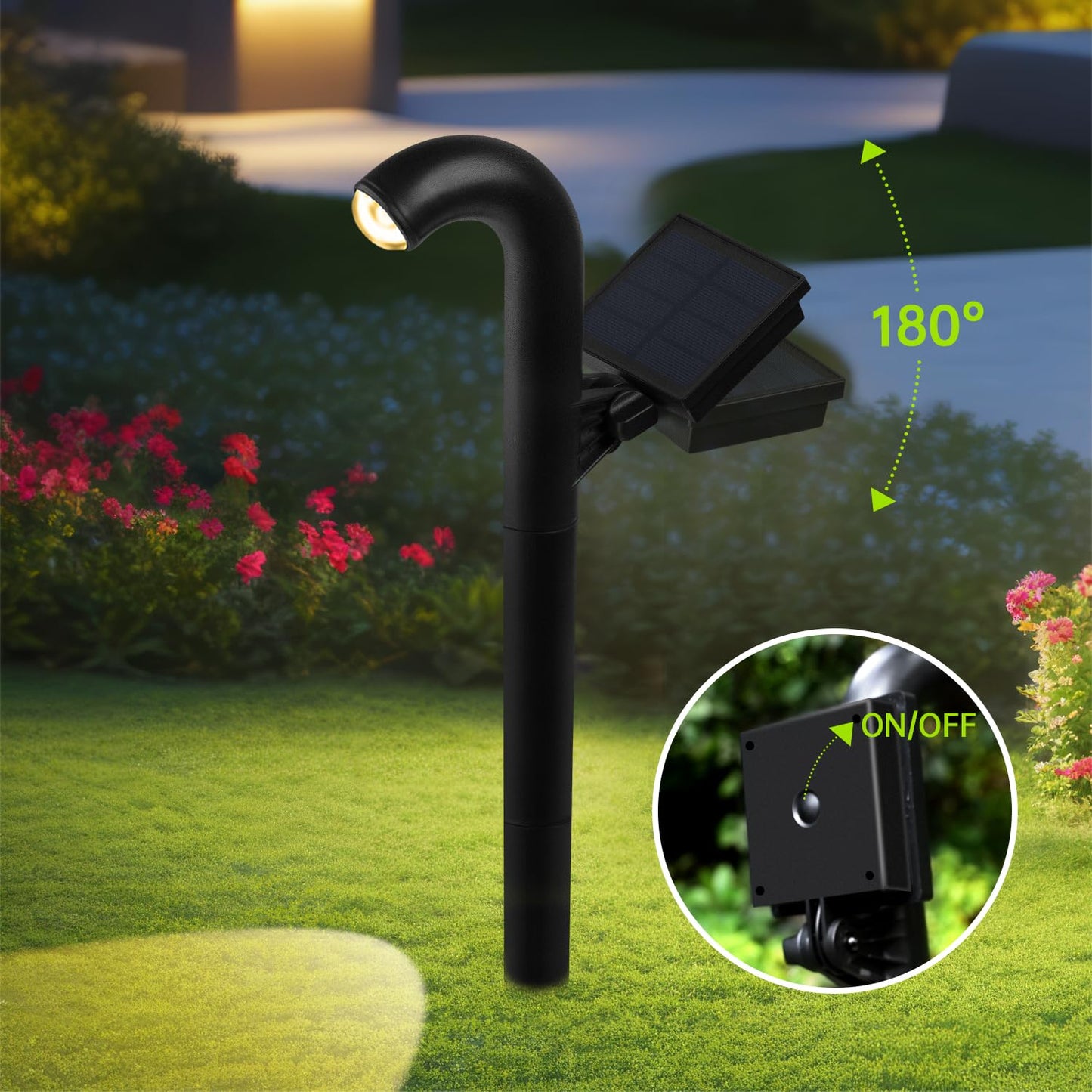 Mrzxy Solar Pathway Lights Bright LED Waterproof 3000K Convex Lens for Lawn, Path, Walkway, Pathway Lighting (Warm White, 6 Pack)