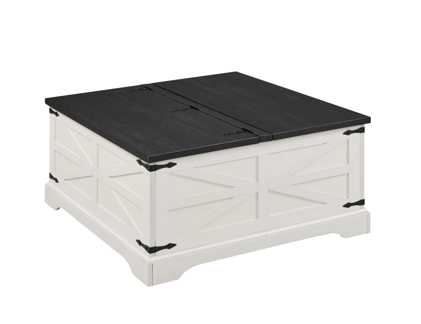 JXQTLINGMU Farmhouse Lift Top Coffee Table with Storage, 36" Wood Square Center Table with Large Hidden Compartment, Rustic Lift Tabletop Dining Table for Home Living Room, White