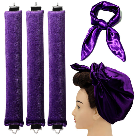 Overnight Curls Blowout Rods Heatless Hair Curler, Heatless Curls No Heat Curlers to Sleep in Jumbo Rods Hair Rollers Blowout Look for All Hair Types Hair Styling Tools Set - Khaki