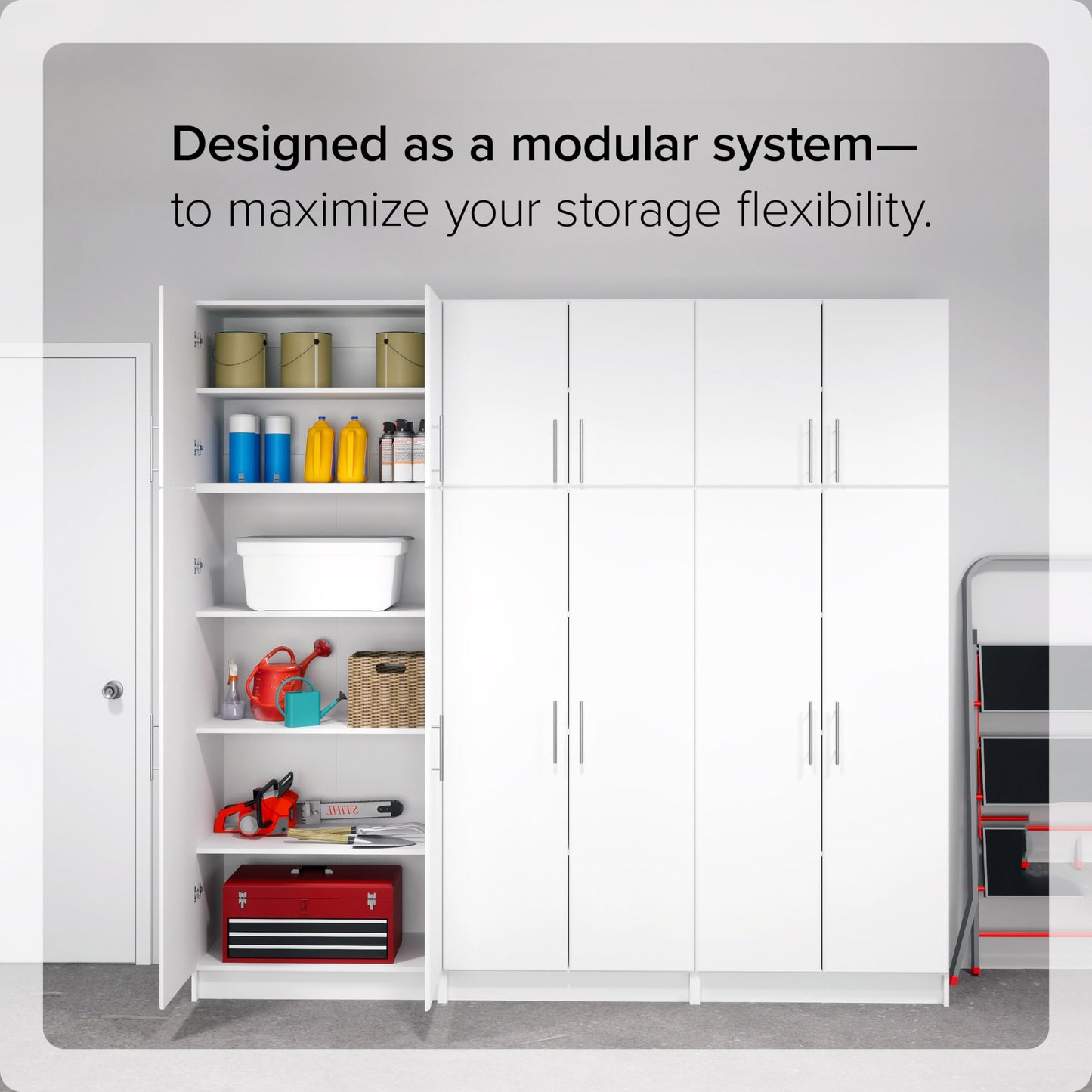 Prepac Armoir, Elite 32"W x 65"H x 24.5"D White Wardrobe Closet & Cabinet - Functional Clothes Storage with Hanging Rail, Armoire Wardrobe