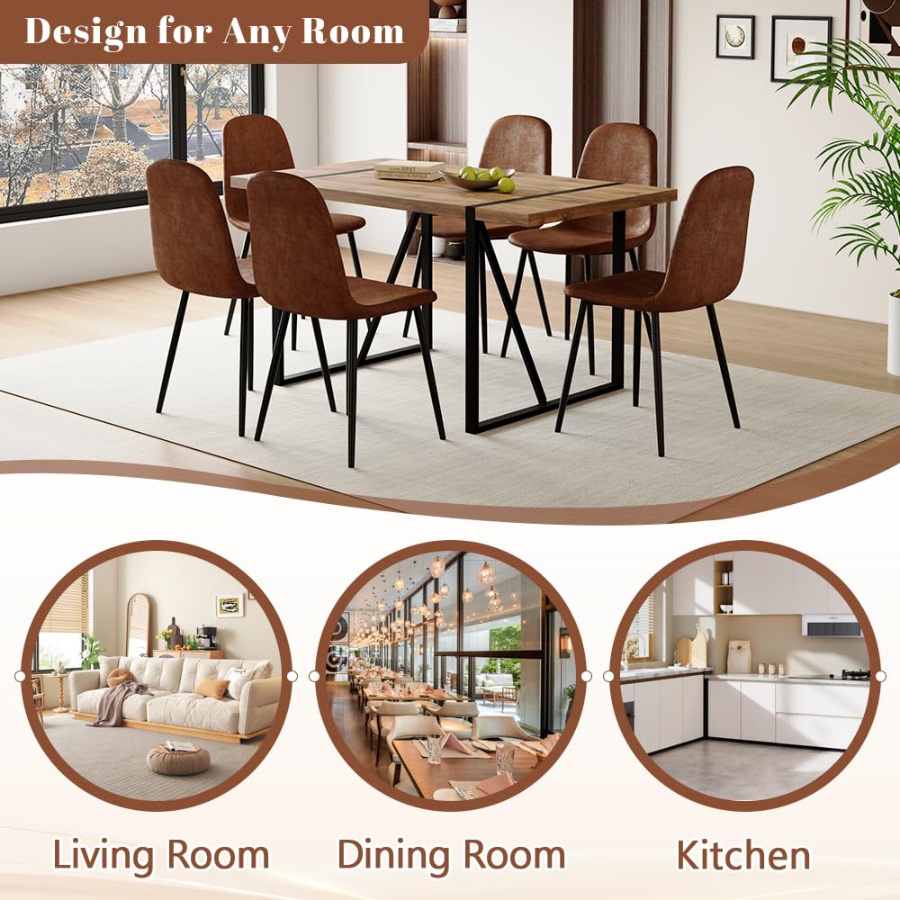 MUUOKY Dining Room Table Set for 6, Dining Table Set for 6, Dining Table for 6 with Chairs - Easy Assembly