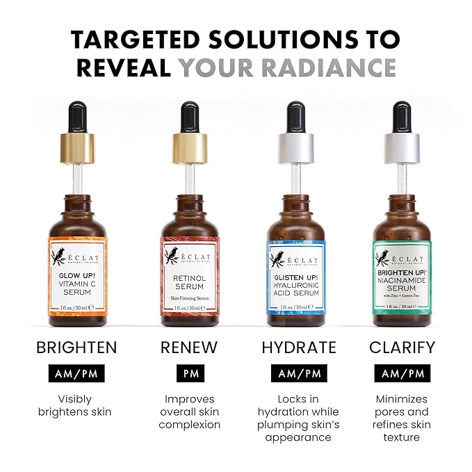 Eclat Skincare Vitamin C Face Serum - Skin Care for Dark Spots, Vitamin C Serum with Hyaluronic Acid, Ferulic Acid, & Vit E - Anti Aging and Skin Brightening, Pure Vit C Facial Care - 30 ml
