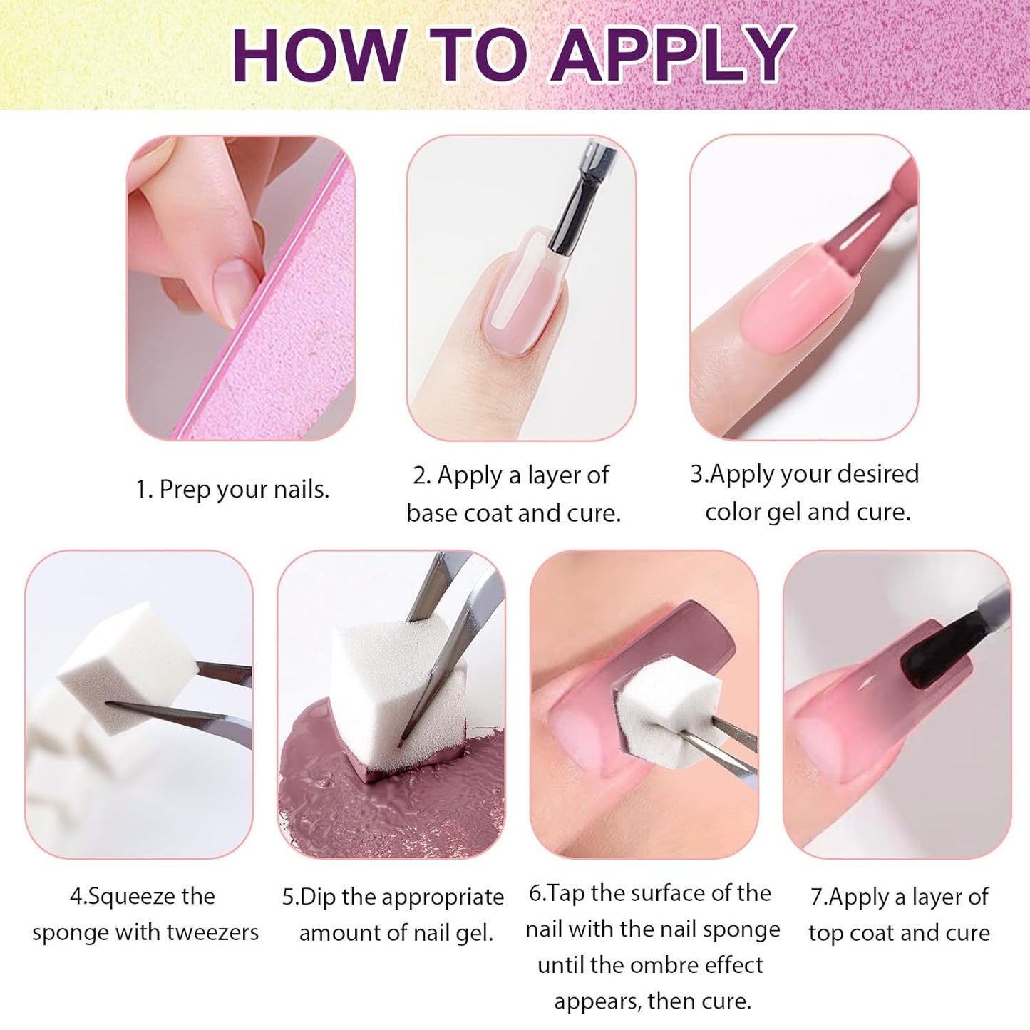 Gradient Painting Gel, 9 Colors Pearlescent Ombre Gel Nail Polish for Pigment Pat Aura Nails French Manicure Long-lasting No-wipe Soak Off UV Treasure of Pearl