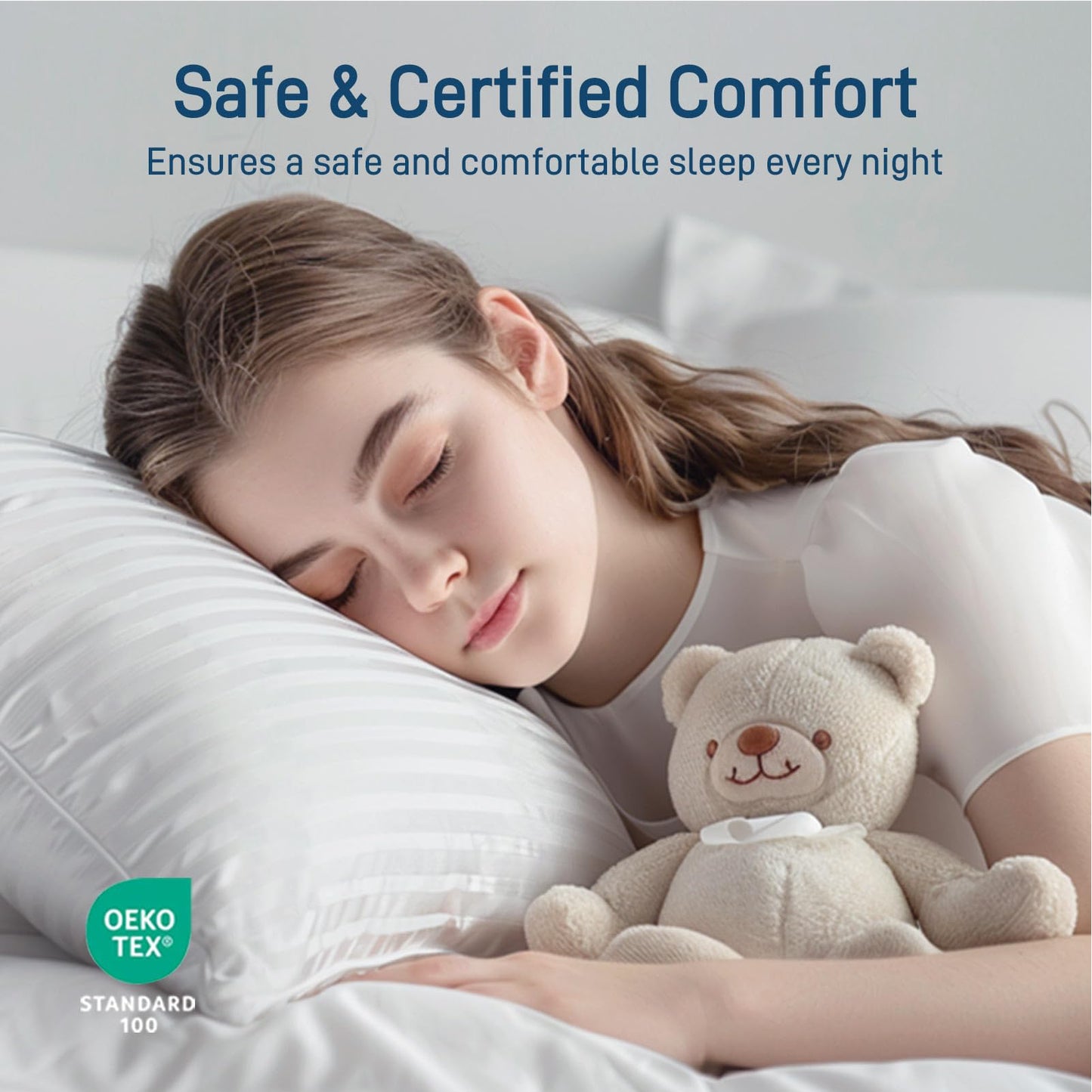 Ankwos Hypoallergenic Side Sleeper Pillows Queen/Standard Size Set of 2 - Soft and Cooling - Hotel Quality Soft Pillows with Cotton Cover Down Alternative Filling,Oeko-TEX Certified