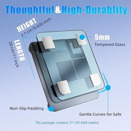 Smart Scale for Body Weight, Body Fat Scale, LED Display & Matte Glass Panel Digital Bathroom Wireless Weight Scale, Bluetooth Body Scale 18 Body Composition Monitor Health Analyzer, Baby Mode