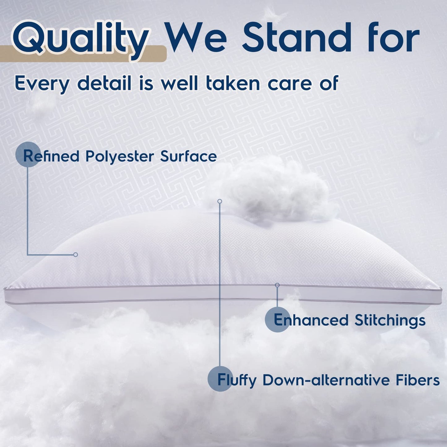 viewstar King Size Pillows Set of 2, Hotel Quality Cooling Down Alternative Gusseted Bed Pillows for Side, Back, or Stomach Sleepers, White