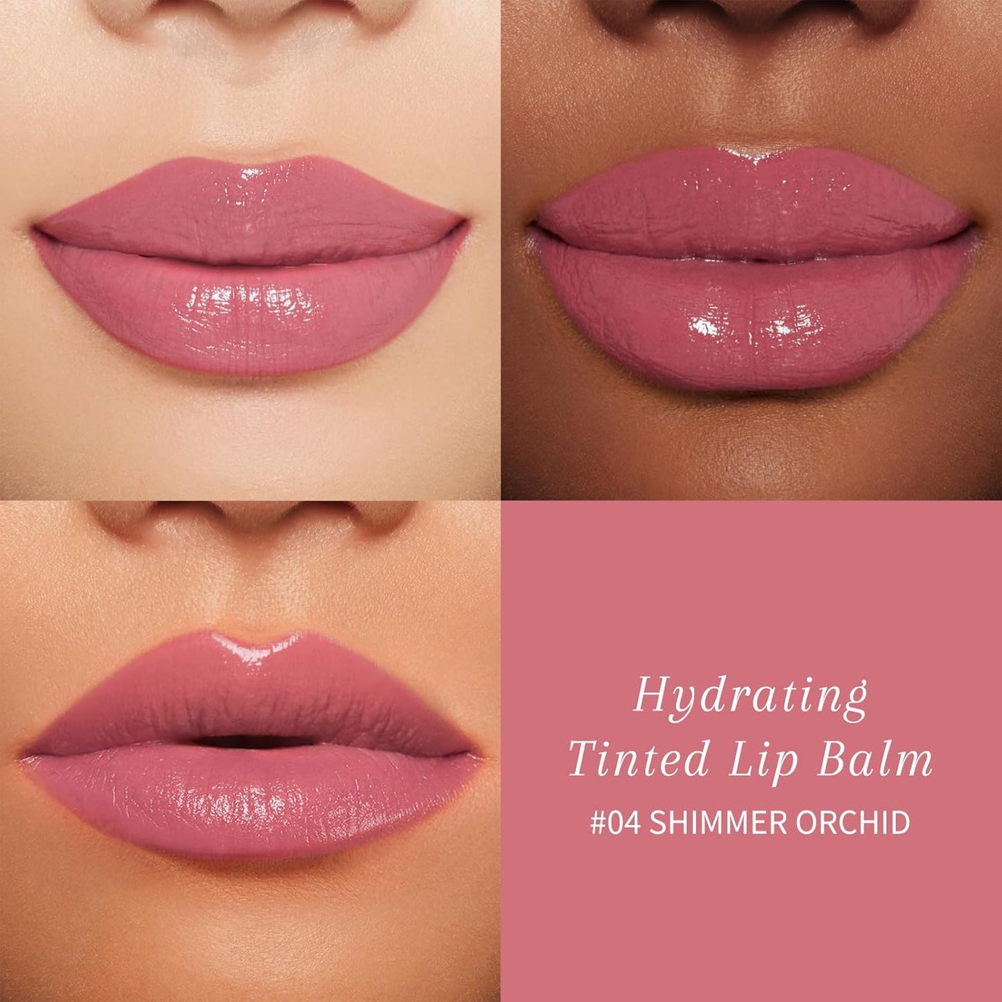 Tinted Lip Balm Plumper, Glossy, Pump Lips, Lightweight, Moisturize & Tint with Jojoba Seed Oil, Vegan Lipbalm Lip Care, Shimmer Orchid