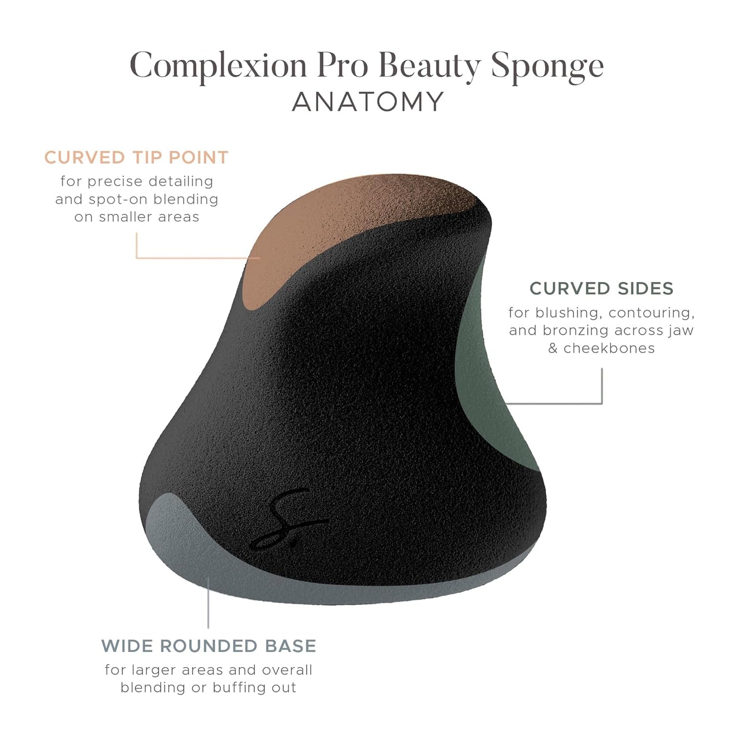 Original Beauty Blender Makeup Sponge Applicator for Powder, Cream & Liquid, Beauty Tools Puff, Streak Free Application, Vegan, Cruelty Free Made in USA, Black