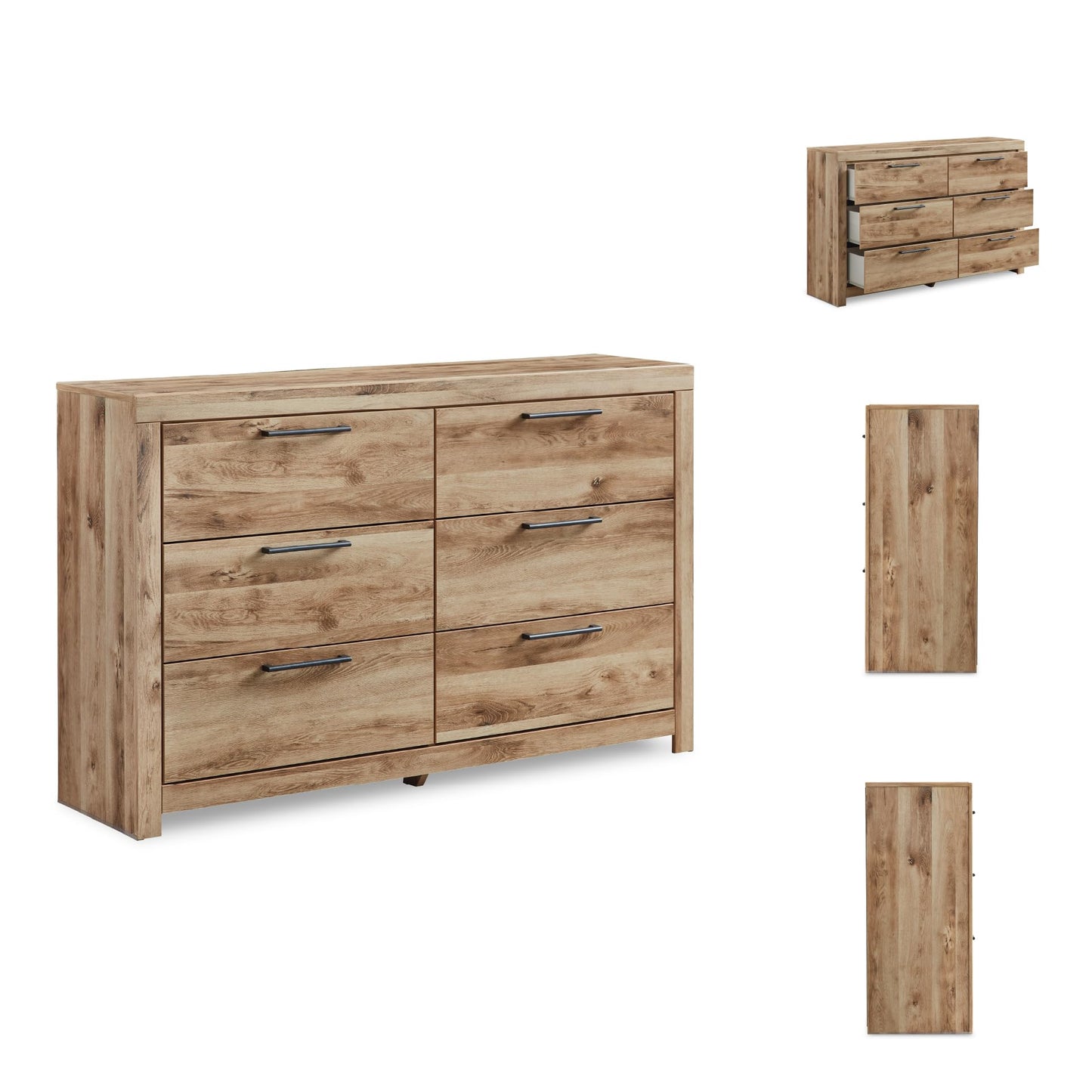 Signature Design by Ashley Hyanna Mid-Century Modern 6 Drawer Dresser, Light Brown & Beige