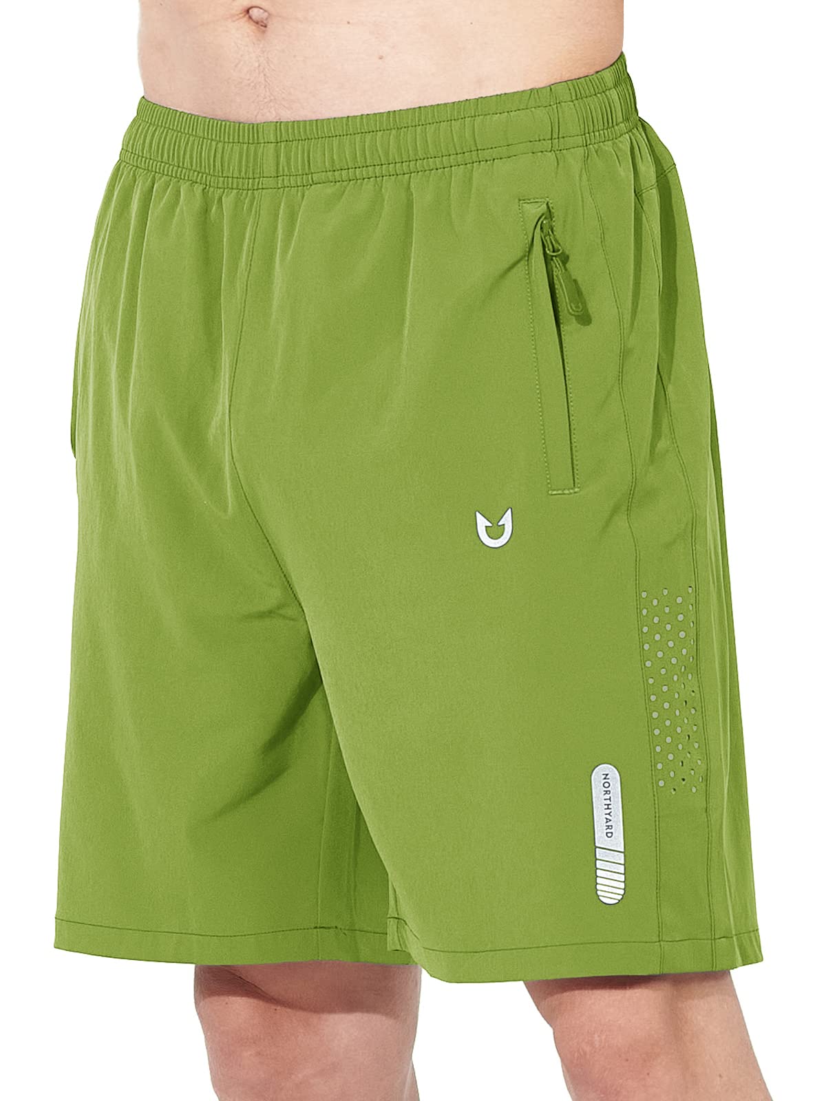 NORTHYARD Men's Athletic Running Shorts Quick Dry Workout Shorts 7"/ 5"/ 9" Lightweight Sports Gym Basketball Shorts Hiking Exercise GREENERY S