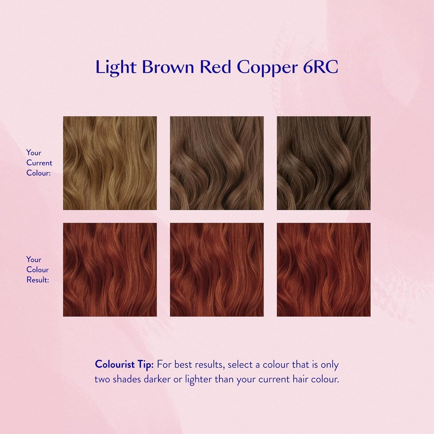 eSalon Permanent Hair Color & Hair Dye Complete Kit - Personal Colorist Kit for Up To 100% Gray Coverage for All Hair Types - Professional-Grade Ammonia-Free Hair Dye (Light Brown Red Copper 6RC)
