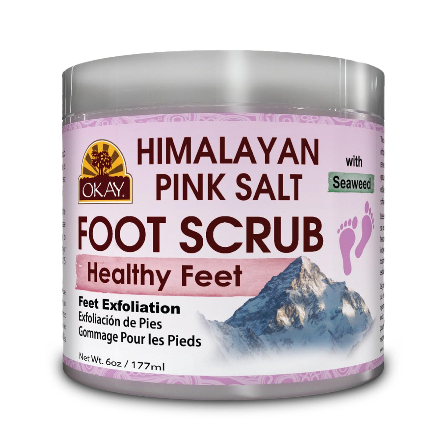 OKAY Pure Naturals Pink Salt Foot Scrub 6oz