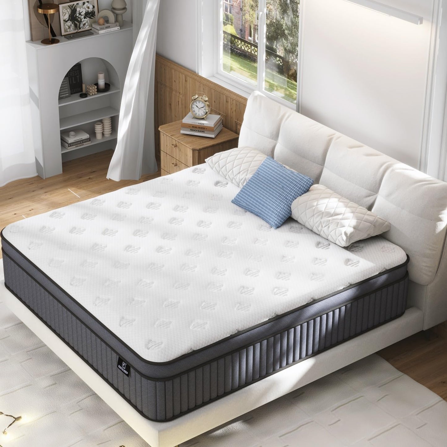 Firm King Size Mattress [Enhanced], 12 Inch King Mattress in A Box, Hybrid Mattresses with Gel Memory Foam & Independent Pocket Springs, Pressure Relief, Cooling, Additional Support, 365-Night Trial