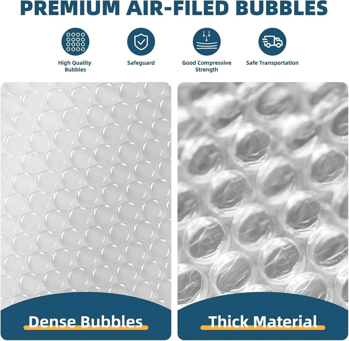 Metronic Bubble Cushioning Wrap 12 Pack 12 Inch x 432ft Total, Dense Bubble Packing Air Wrap Clear Bubble Packing Roll for Shipping and Moving Supplies, Perforated Every 12"