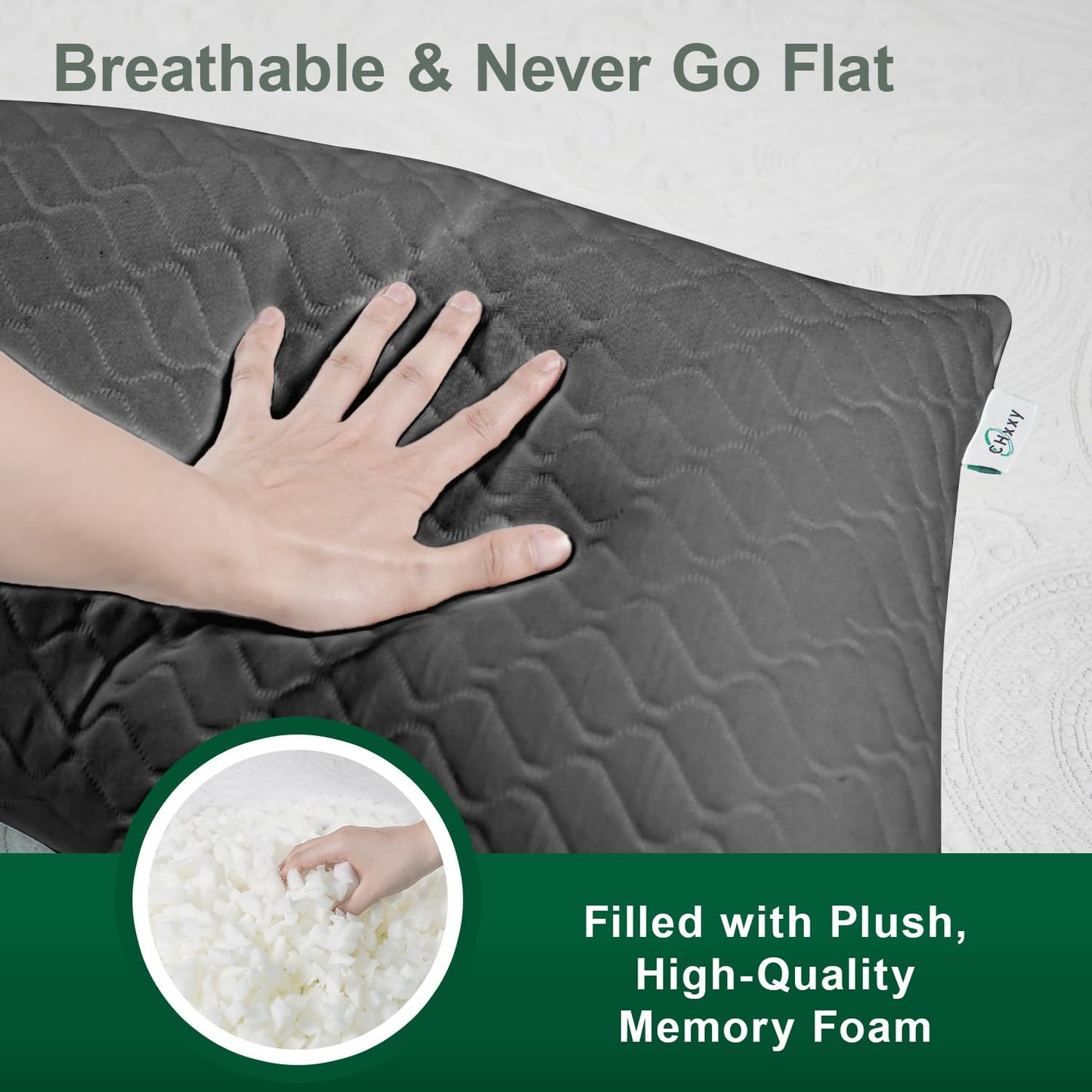 CHxxy Adjustable Side Sleeper Pillow for Neck and Shoulder Reilef, Ergonomic Design Medium Firm Queen Size Bed Pillows, Cross Cut Memory Foam Pillows for Back, Stomach and Side Sleepers