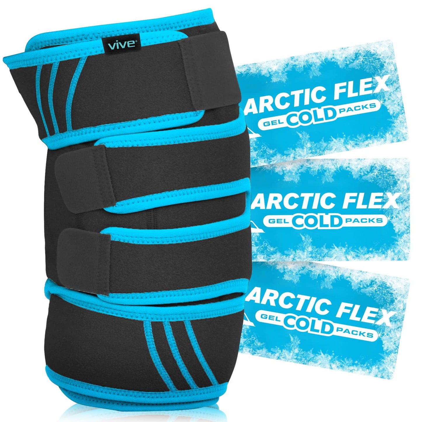 Vive Knee Ice Pack Wrap - Cold/Hot Gel Compression Brace - Heat Support Strap for Arthritis Pain, Tendonitis, ACL, Athletic Injury, Osteoarthritis, Women, Men, Running, Meniscus and Patella Surgery