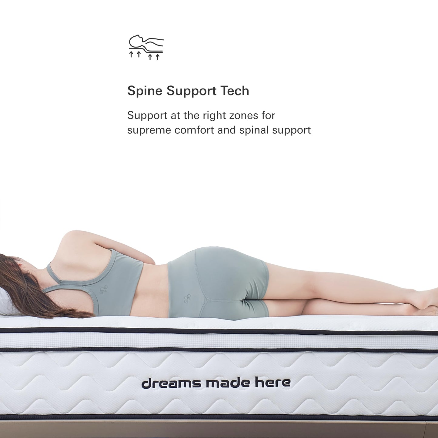 Plush Calm, 12 Inch Full Size Mattress, Hybrid Pocketed Springs, Mattress in a Box with Memory Foam, Medium Firm Feel, Motion Isolation, Multi-Zone Spinal Support