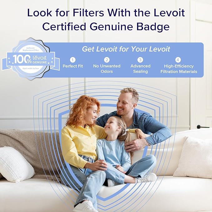 LEVOIT Air Purifier for Home Allergies Pet Hair in Bedroom, Covers Up to 1074 ft² by 56W High Torque Motor, AHAM VERIFIDE, 3-in-1 Filter with HEPA Sleep Mode, Remove Dust Smoke Odor, Core300-P, Black