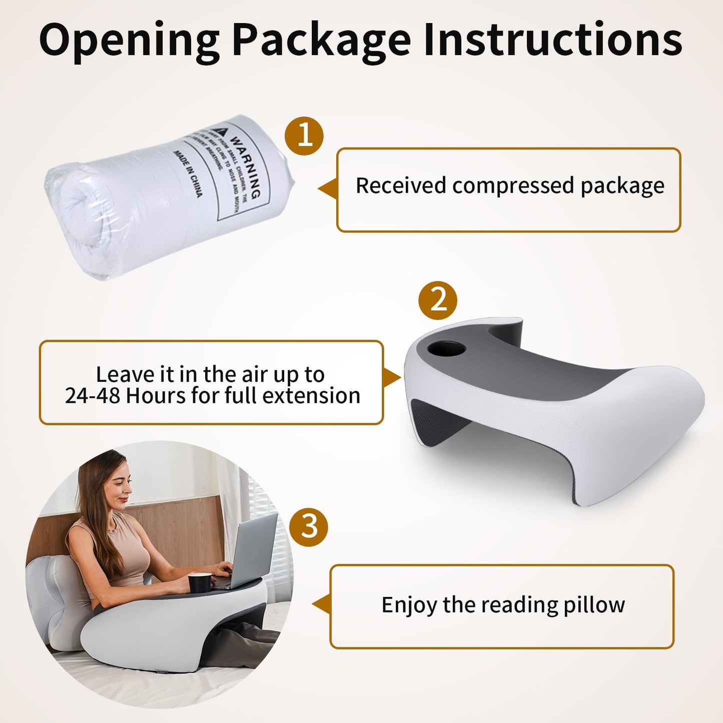 Olumoon Reading Pillow, Lap Desk Pillow for Adult, Memory Foam Gaming Pillow for Arm Support, Arm Rest for Working, Crocheting, Playing Game or Siting in Bed, Floor, Sofa (Grey)
