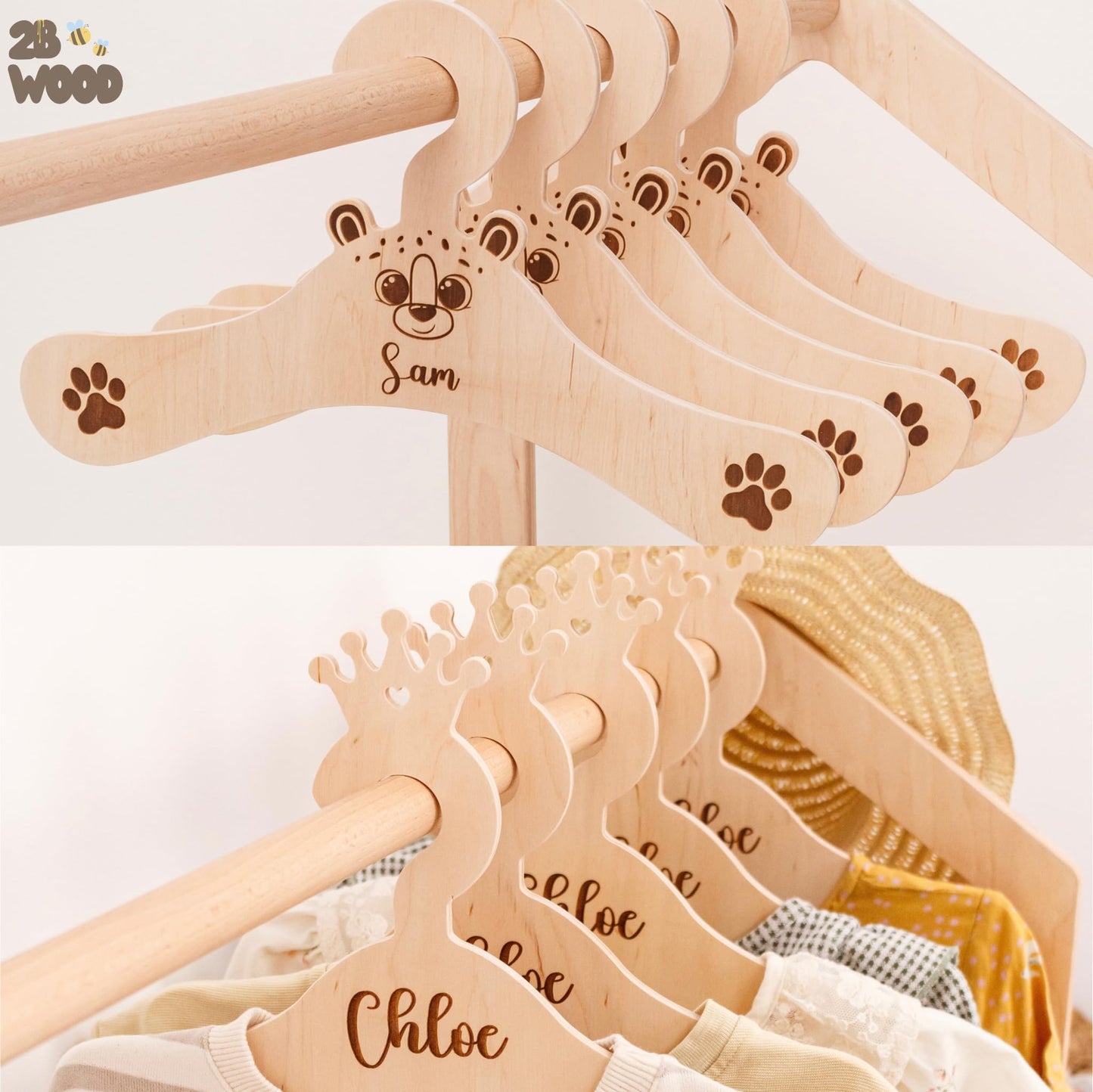 Personalized Small Clothes Rack for Hanging Clothes - Kids Dresser Dress Up Rack For Little Girls Clothing Rack for Kids Boys Toddler - Montessori Shelf Wardrobe Closet For Baby Clothes Kids Furniture