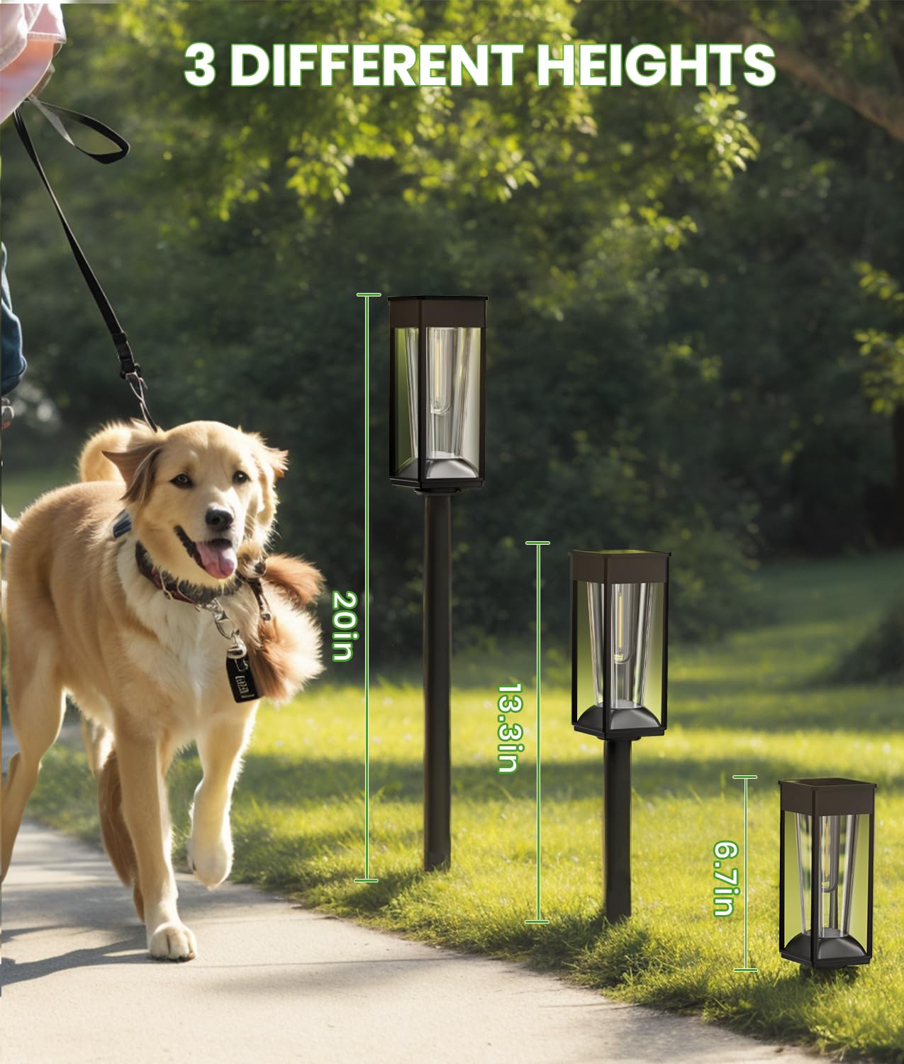 BITPOTT Solar Pathway Lights 2-in-1 Warm&Cool, 8 Pack Bright Solar Lights Outdoor Waterproof IP65, Auto On/Off, Long Lasting Outdoor Light for Yard Patio Garden Decor Landscape Lighting