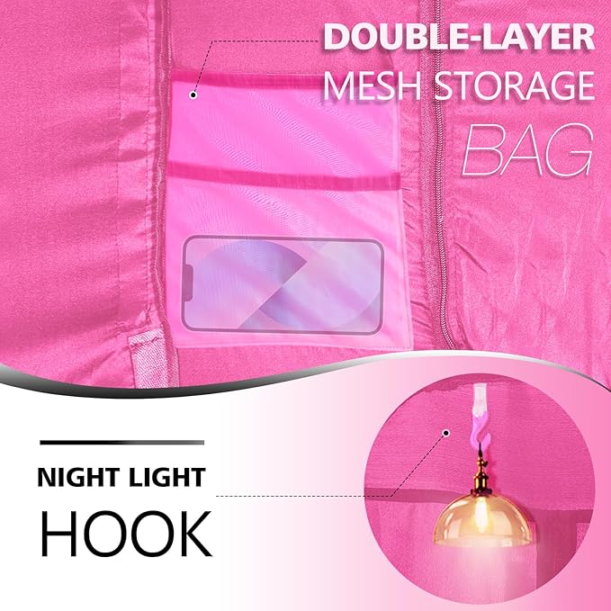 Bed Tent Bed Canopy King Size Tents for Adult and Kids- Original Design Portable Dream Tent Indoor Sleeping 80% Blackout with 3 Doors Breathable Big Space Tents
