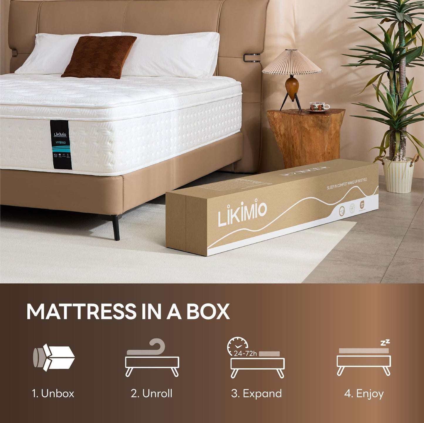 LIKIMIO 12 Inch Twin Mattress, Cool Hybrid Mattress in a Box, Gel Memory Foam, Individual Pocket Springs for Strong Edge Support, Motion Isolation, Pressure Relief, Oeko-TEX & CertiPUR-US, SG Made