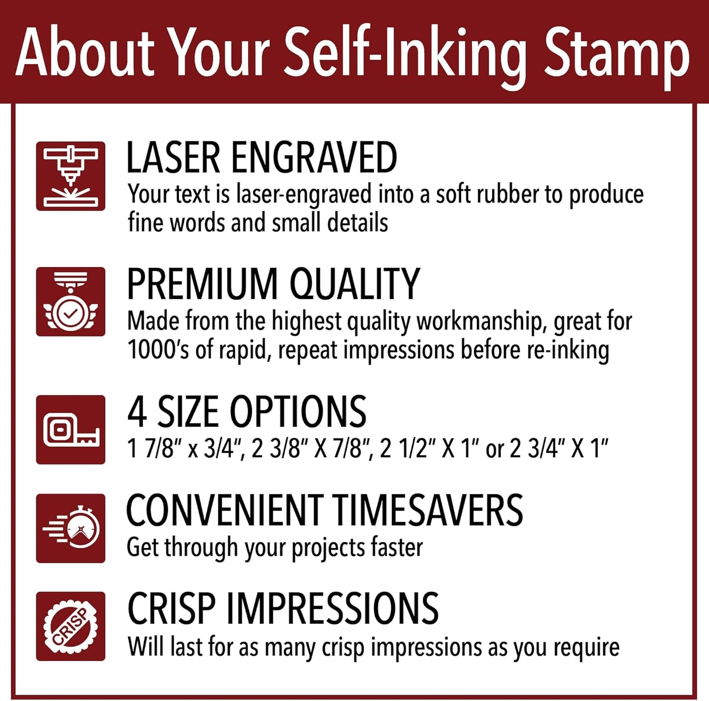 Custom Text Office Stamp | 4 Different Sizes | 20 Designs | Multiple Color Options | Up to 3 Lines of Text | Perfect for Quick Validation of Office Documents (Custom Text, Large)