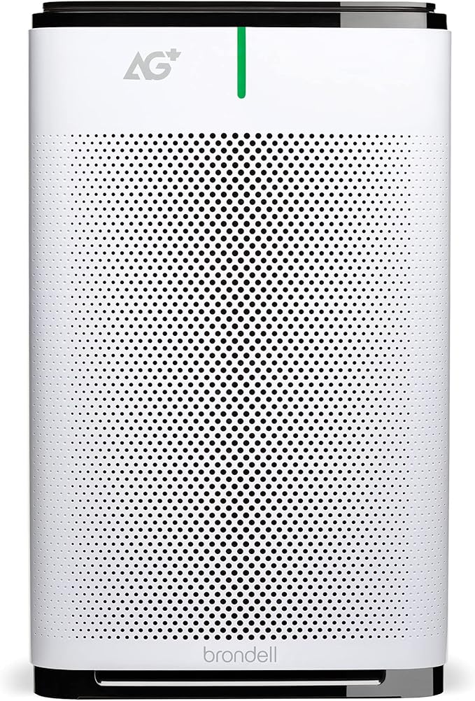 Brondell P700BB-W Pro Air Purifier Clean Air Filter With Aurabeat AG+ Technology for Bedroom, Home Office, Reduces Odor from Smoke and Pets, Includes Filters, 1655 Square Feet, White