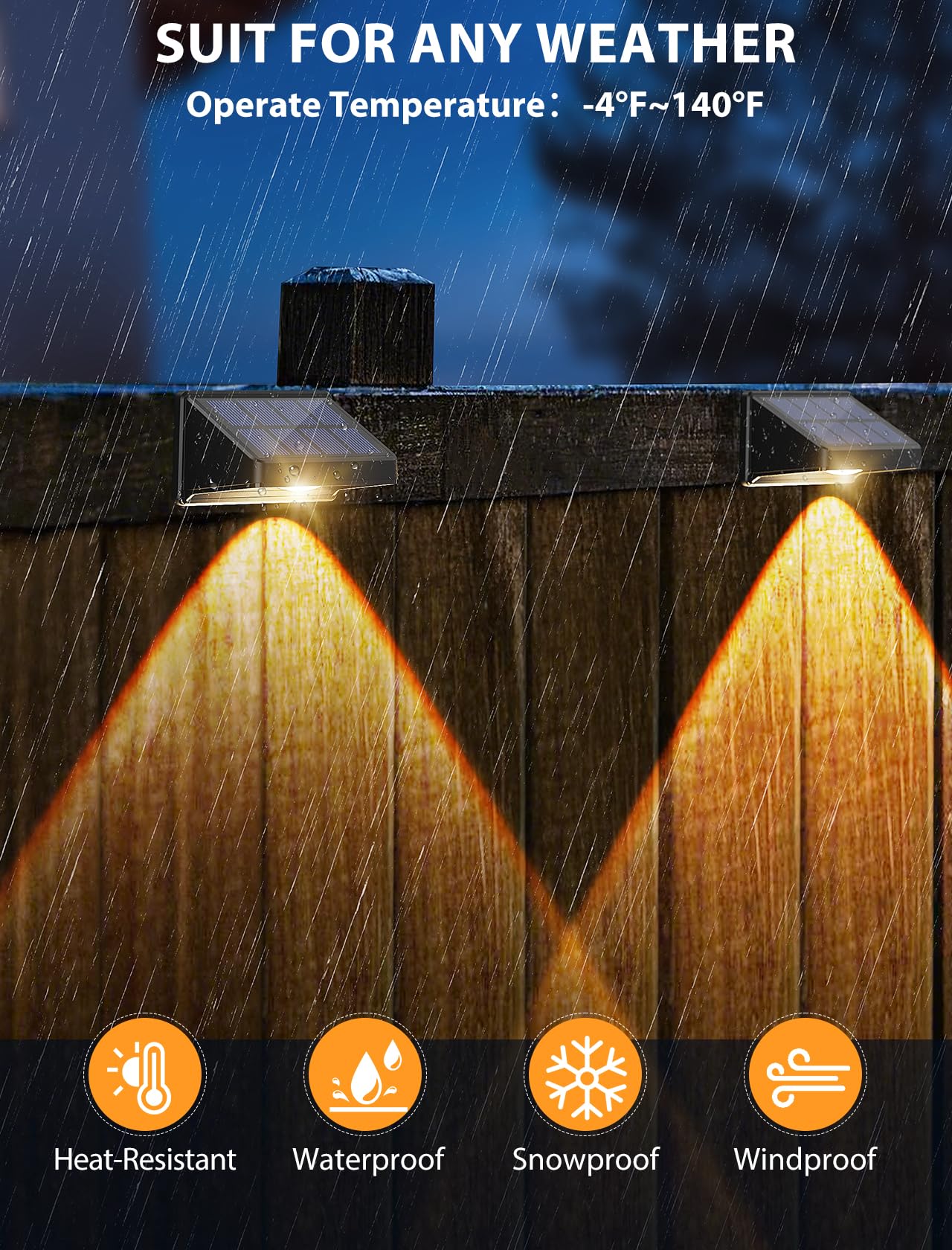Solar Fence Lights Outdoor, 16 Pack Warm White Bright Led Fence Powered Lights Outdoor Waterproof Solar Powered Wall Lighting, Dusk to Dawn Small Solar Deck Light Decorate Backyard/Railing/Patio/Porch