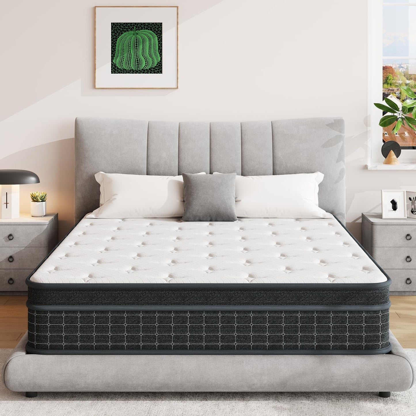 SupremeSleep King Size Mattress, 12 Inch King Mattress in a Box, Memory Foam Hybrid Matress with Individual Pocket Spring for Motion Isolation, Pressure Relief, Medium Firm Feel, CertiPUR-US