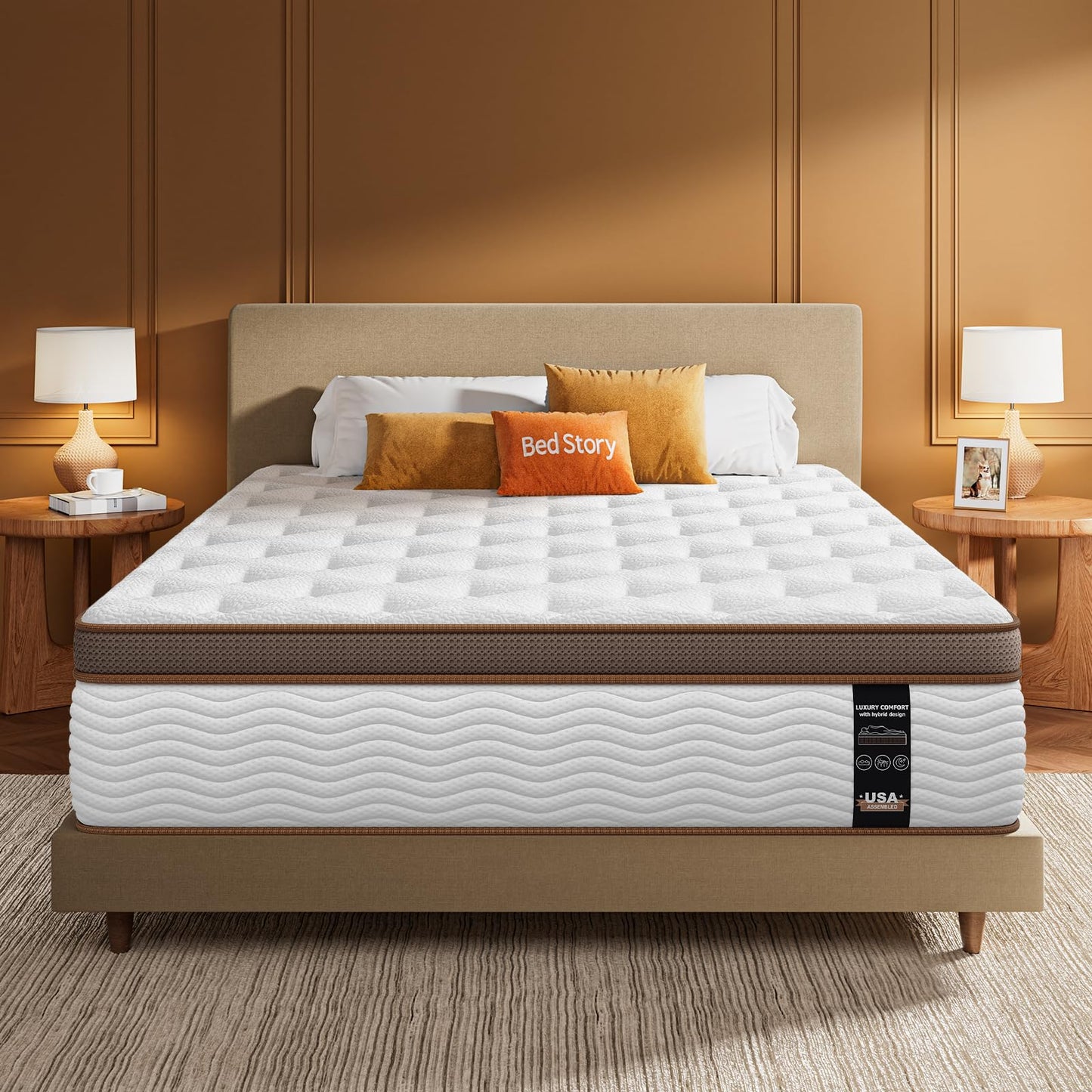 BedStory Firm Mattress Queen - 12 Inch Queen Size Hybrid Mattress - Extra Spinal Support for Back Pain Relief - 2.0mm Advanced Pocket Spring and Motion Isolation, CertiPUR-US Certified