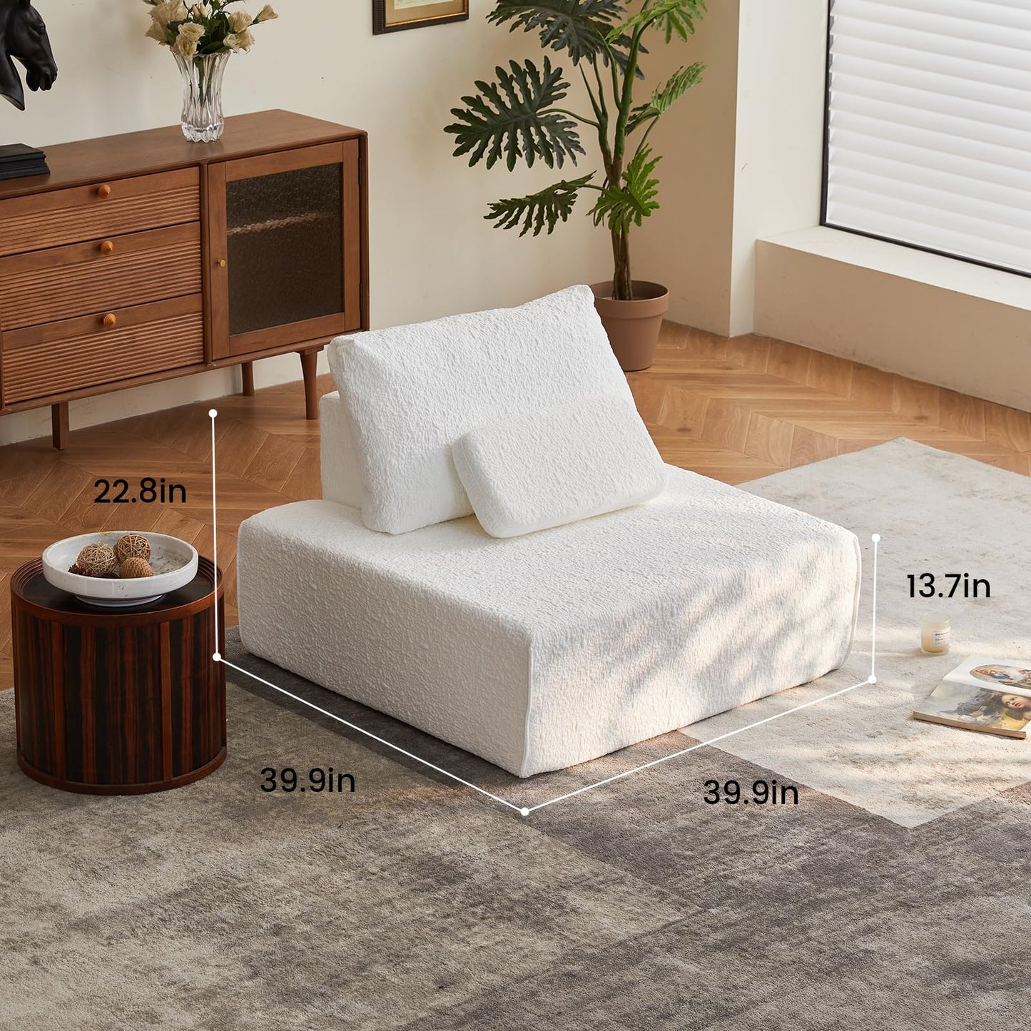 Cloud Combination Sofa, Free Combination Deep Seat Corner Sofa, Corduroy Cloud Sectional Couch, Modern Minimalist Modular Couch for Living Room Bedroom, No Assembly Required (2*Sofa Module)
