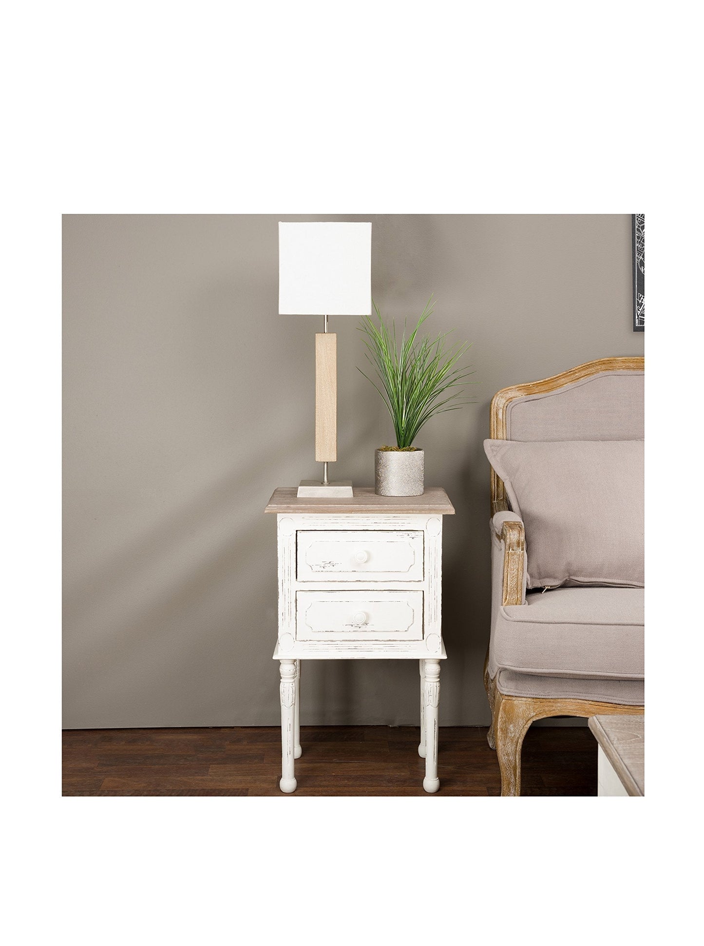 Baxton Studio Anjou Accent Nightstand, Medium, White