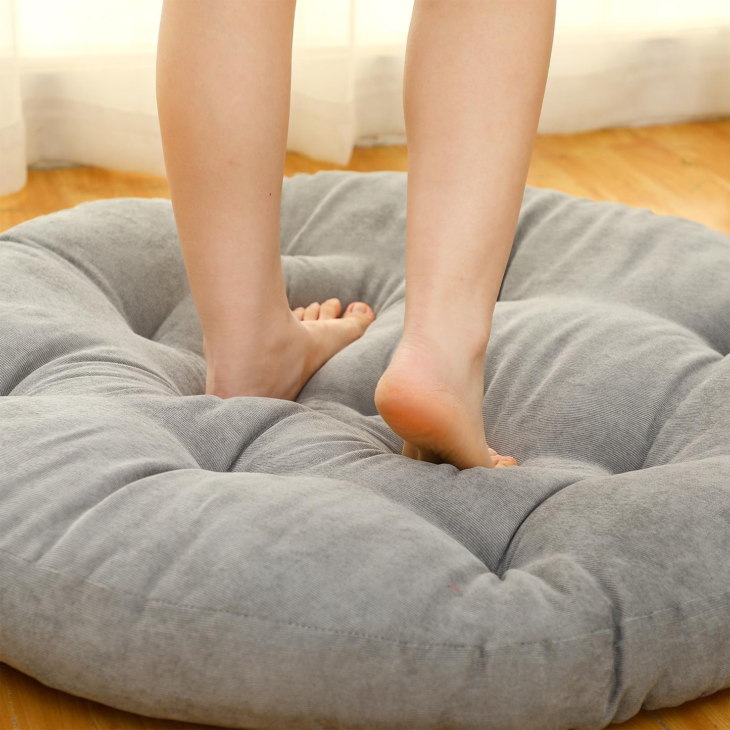 Funnymoom Large Floor Cushion Seating Round Floor Pillows Cushions for Kids Adults Oversized Playroom Pillows Reading Nook Big Pillow for Sitting Meditation Yoga Living Room Sofa Balcony