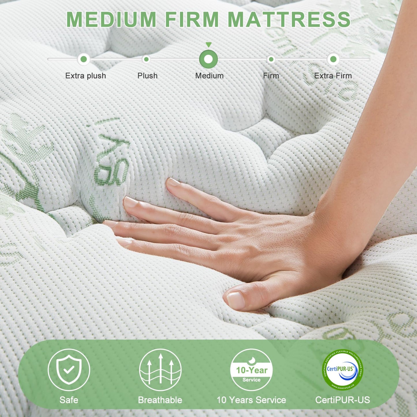 Full Mattress,10 Inch Full Size Mattresses in a Box,Memory Foam Hybrid Mattress,with Individual Pocket Spring - Pressure Relief, Motion Isolation, Cool Sleep, 75" x 54"