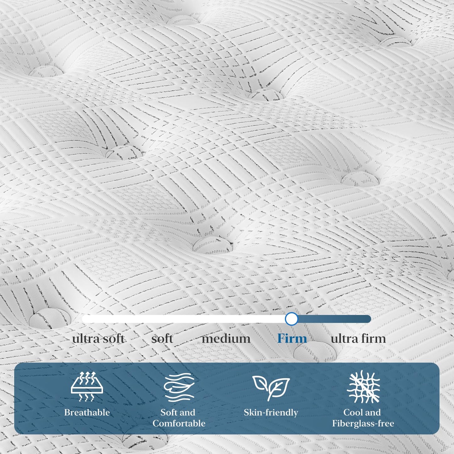 BedStory King Mattress, 12 Inch Firm Mattress with Extra Lumbar & Shoulder Support, Signature Collection Hybrid Mattresses for Motion Isolation and Pressure Relief, 365 Nights Trial