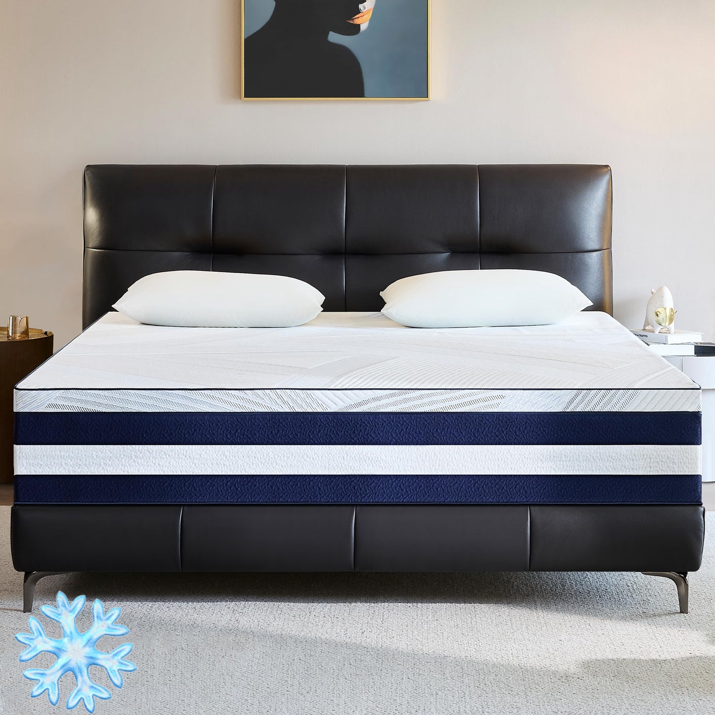 BedsPick 12 Inch Queen Mattress, Copper Gel Cooling Memory Foam Mattress, 2-in-1 Detachable Design, Pressure Relief, Made in USA, Medium Feel, CertiPUR-US Certified
